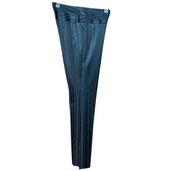 CACHE Pants Stripped Silky in Black Fabric From France Size Small Made in USA - Picture 4 of 9